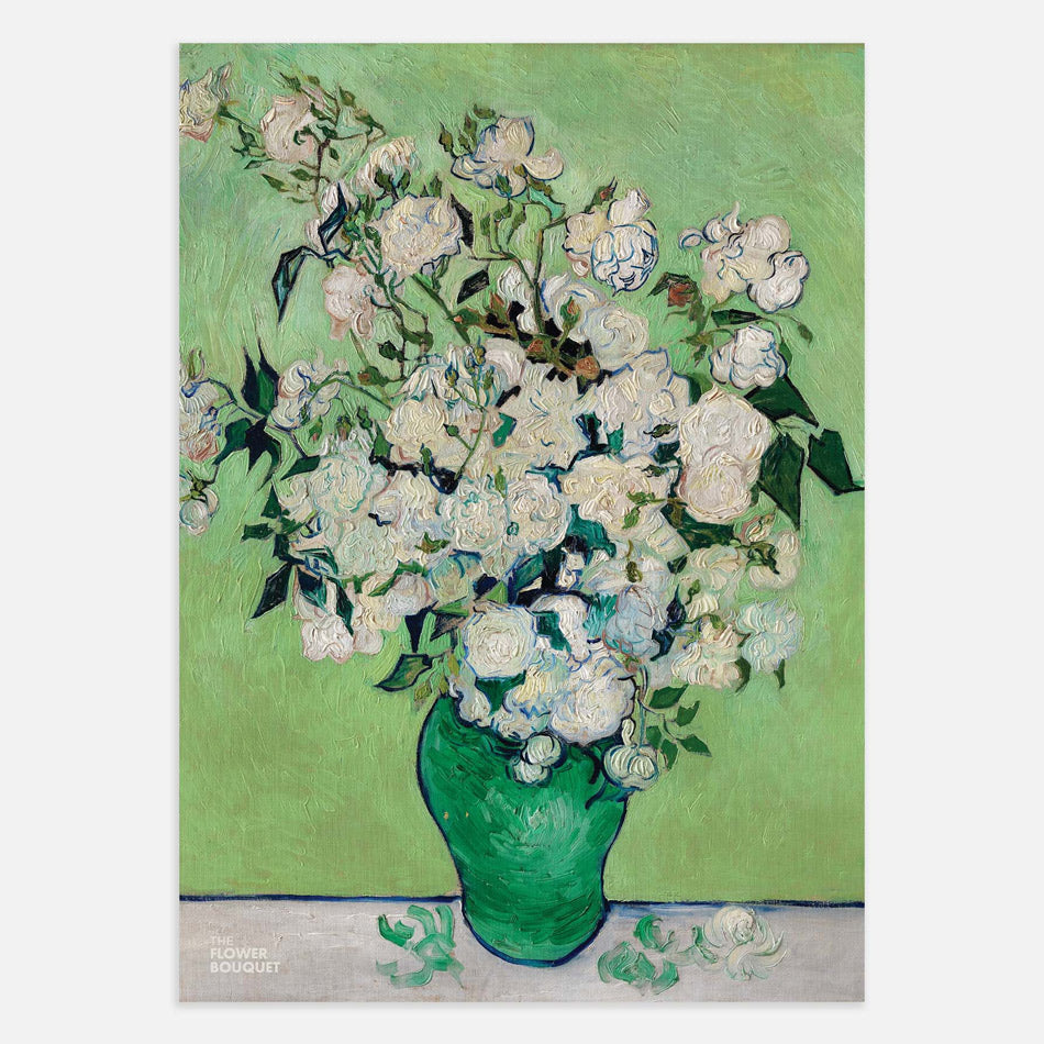Green Floral pot Poster
