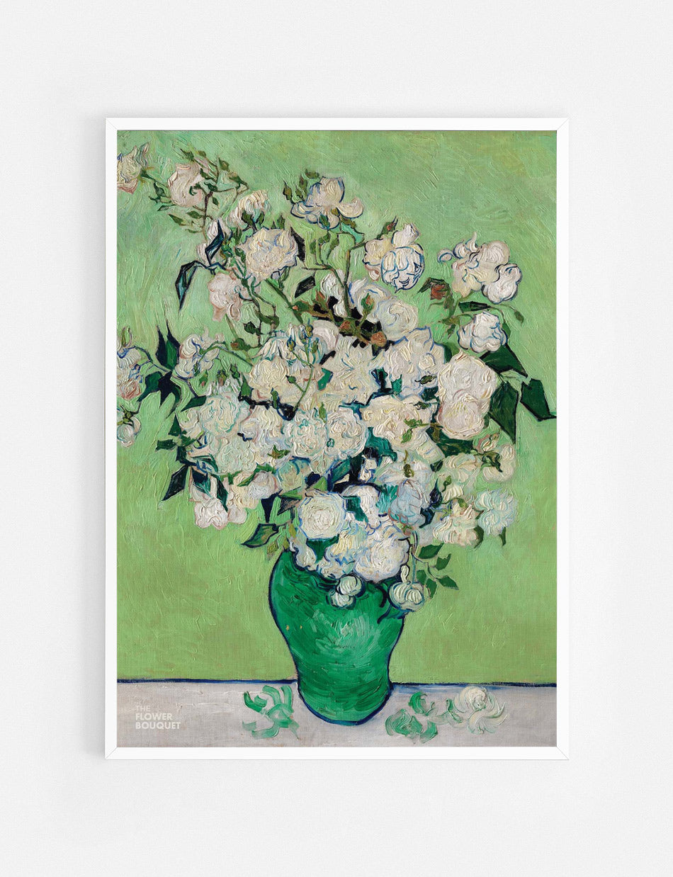 Green Floral pot Poster