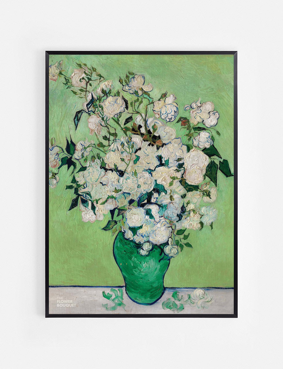 Green Floral pot Poster